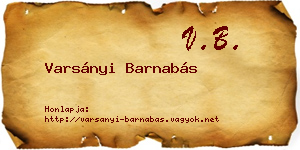 Varsányi Barnabás névjegykártya